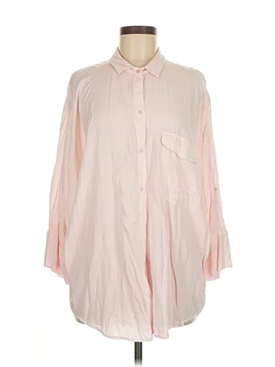 Pre-owned Assorted Brands 3/4 Sleeve Button Down Shirt In Pink