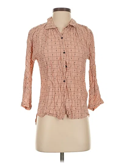 Pre-owned Assorted Brands 3/4 Sleeve Button Down Shirt In Pink