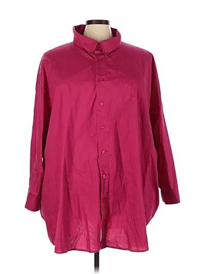 Pre-owned Assorted Brands 3/4 Sleeve Button Down Shirt In Pink