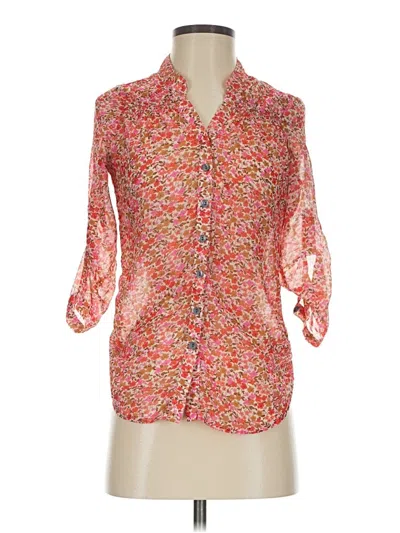 Pre-owned Assorted Brands 3/4 Sleeve Button Down Shirt In Pink