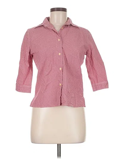 Pre-owned Assorted Brands 3/4 Sleeve Button Down Shirt In Pink
