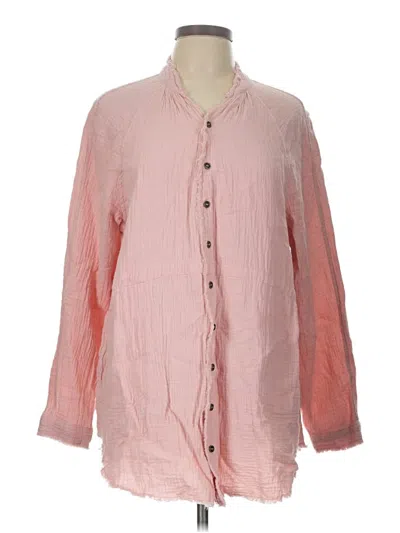 Pre-owned Assorted Brands 3/4 Sleeve Button Down Shirt In Pink