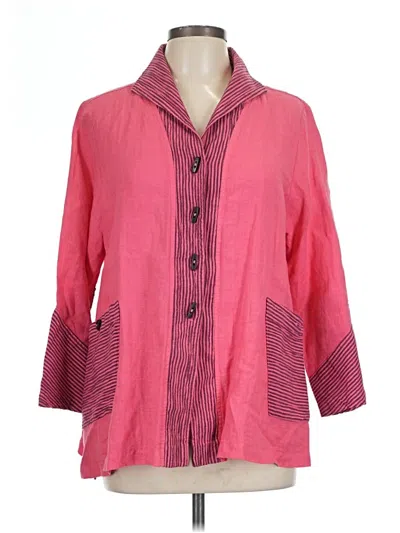 Pre-owned Assorted Brands 3/4 Sleeve Button Down Shirt In Pink