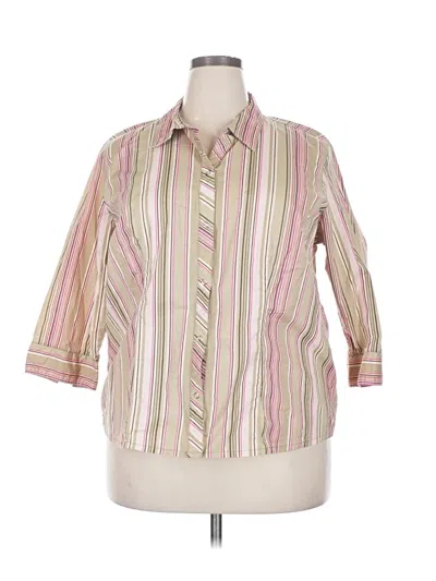 Pre-owned Assorted Brands 3/4 Sleeve Button Down Shirt In Pink