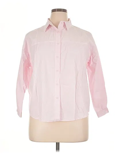 Pre-owned Assorted Brands 3/4 Sleeve Button Down Shirt In Pink