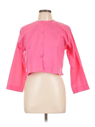 Pre-owned Assorted Brands 3/4 Sleeve Button Down Shirt In Pink