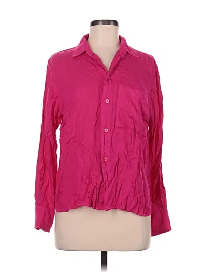 Pre-owned Assorted Brands 3/4 Sleeve Button Down Shirt In Pink