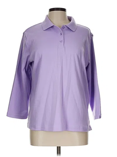Pre-owned Assorted Brands 3/4 Sleeve Button Down Shirt In Purple