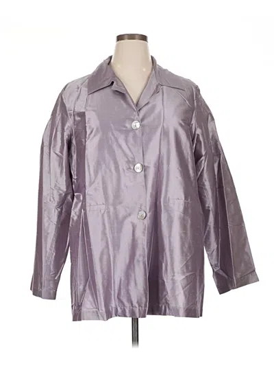 Pre-owned Assorted Brands 3/4 Sleeve Button Down Shirt In Purple