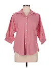 Assorted Brands 3/4 Sleeve Button Down Shirt In Red