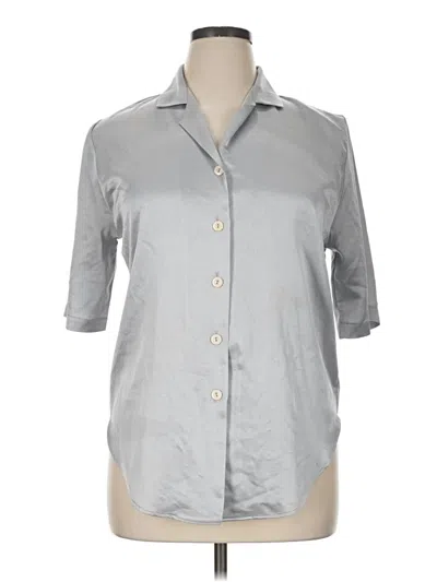 Pre-owned Assorted Brands 3/4 Sleeve Button Down Shirt In Silver