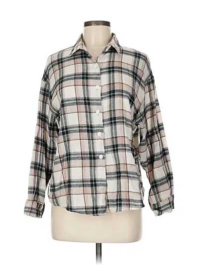 Pre-owned Assorted Brands 3/4 Sleeve Button Down Shirt In Tan