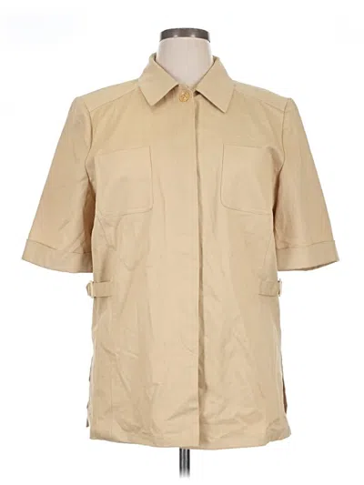 Pre-owned Assorted Brands 3/4 Sleeve Button Down Shirt In Tan