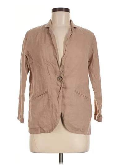 Pre-owned Assorted Brands 3/4 Sleeve Button Down Shirt In Tan