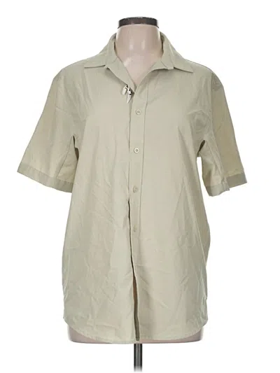 Pre-owned Assorted Brands 3/4 Sleeve Button Down Shirt In Tan