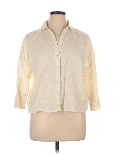 Pre-owned Assorted Brands 3/4 Sleeve Button Down Shirt In White