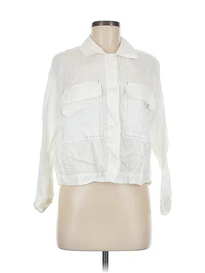 Pre-owned Assorted Brands 3/4 Sleeve Button Down Shirt In White