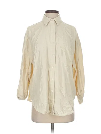 Pre-owned Assorted Brands 3/4 Sleeve Button Down Shirt In White
