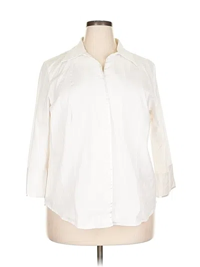 Pre-owned Assorted Brands 3/4 Sleeve Button Down Shirt In White