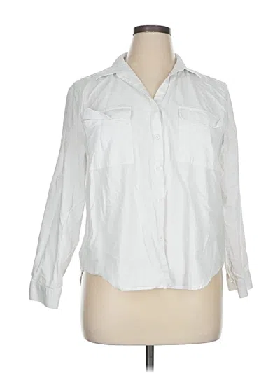 Pre-owned Assorted Brands 3/4 Sleeve Button Down Shirt In White