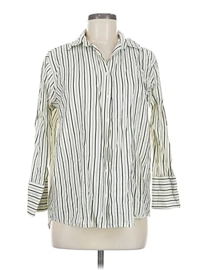 Pre-owned Assorted Brands 3/4 Sleeve Button Down Shirt In White