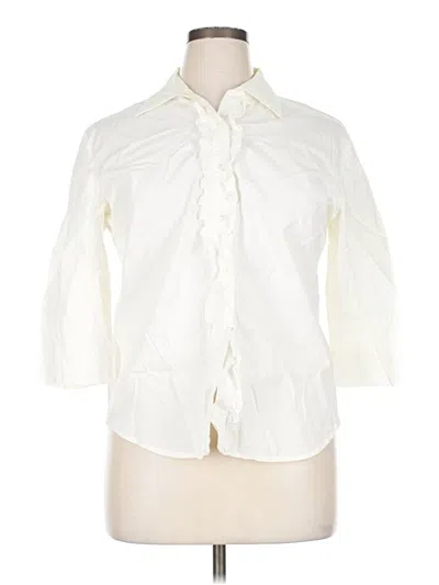 Pre-owned Assorted Brands 3/4 Sleeve Button Down Shirt In White