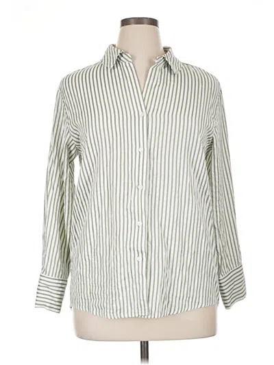 Pre-owned Assorted Brands 3/4 Sleeve Button Down Shirt In White