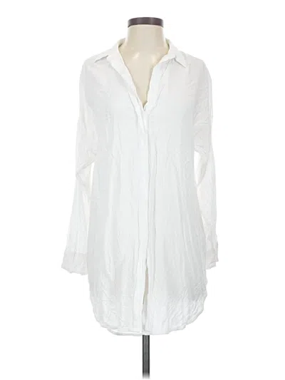 Pre-owned Assorted Brands 3/4 Sleeve Button Down Shirt In White