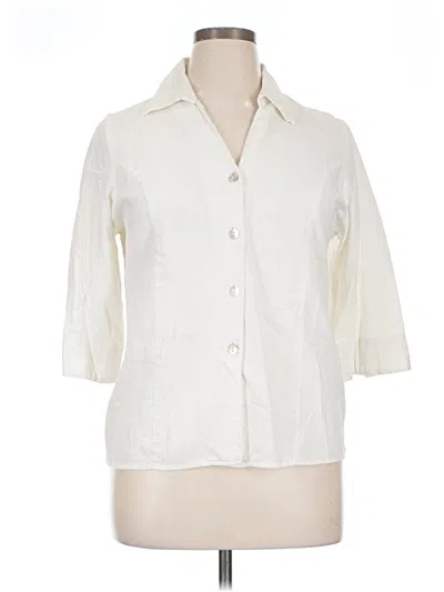Pre-owned Assorted Brands 3/4 Sleeve Button Down Shirt In White