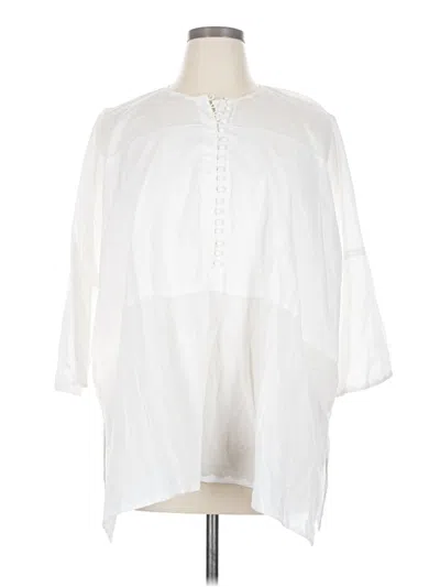 Pre-owned Assorted Brands 3/4 Sleeve Button Down Shirt In White