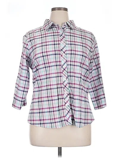 Pre-owned Assorted Brands 3/4 Sleeve Button Down Shirt In White