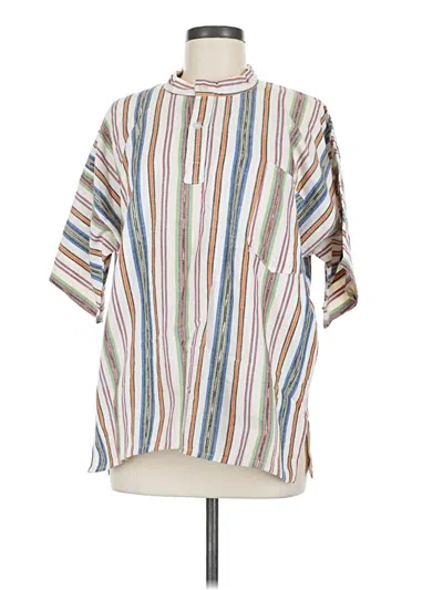 Pre-owned Assorted Brands 3/4 Sleeve Button Down Shirt In White