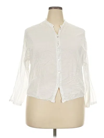 Pre-owned Assorted Brands 3/4 Sleeve Button Down Shirt In White