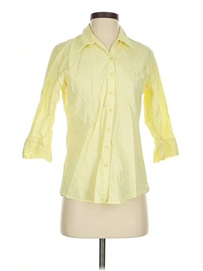 Pre-owned Assorted Brands 3/4 Sleeve Button Down Shirt In Yellow