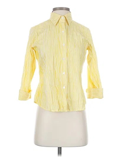 Pre-owned Assorted Brands 3/4 Sleeve Button Down Shirt In Yellow