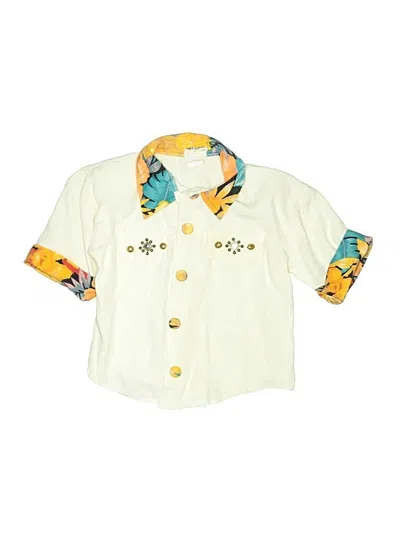 Pre-owned Assorted Brands Kids' 3/4 Sleeve Button Down Shirt In Yellow