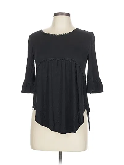 Pre-owned Assorted Brands 3/4 Sleeve T-shirt In Black