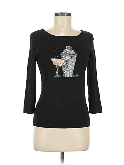 Pre-owned Assorted Brands 3/4 Sleeve T-shirt In Black