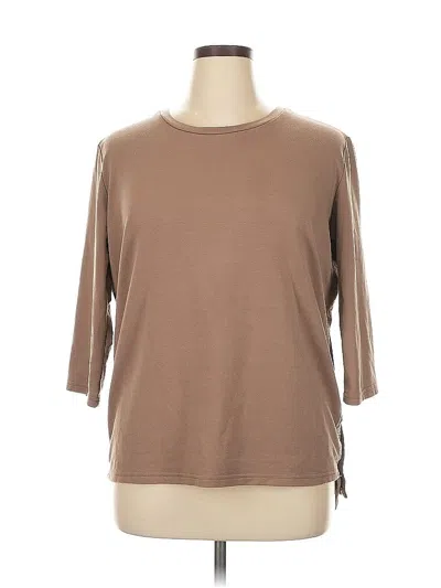 Pre-owned Assorted Brands 3/4 Sleeve T-shirt In Brown