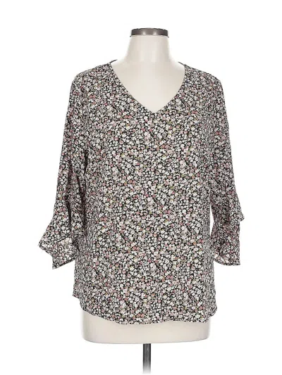 Pre-owned Assorted Brands 3/4 Sleeve T-shirt In Brown