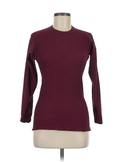 Pre-owned Assorted Brands 3/4 Sleeve T-shirt In Burgundy