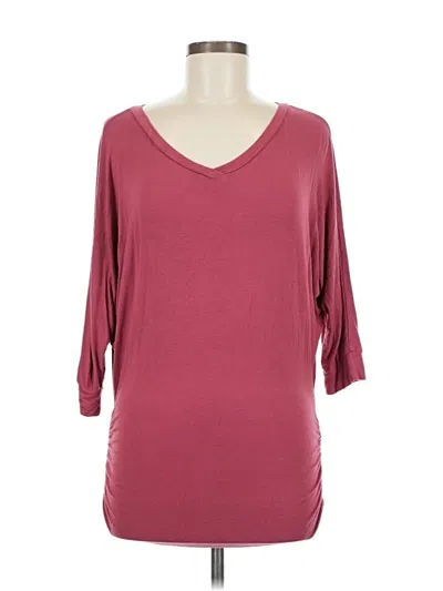 Pre-owned Assorted Brands 3/4 Sleeve T-shirt In Burgundy