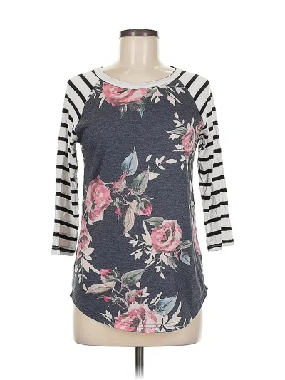 Pre-owned Assorted Brands 3/4 Sleeve T-shirt In Gray