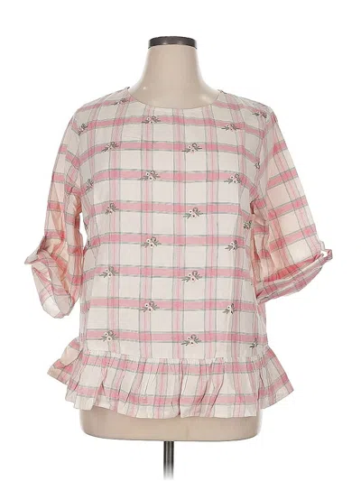 Pre-owned Assorted Brands 3/4 Sleeve T-shirt In Pink