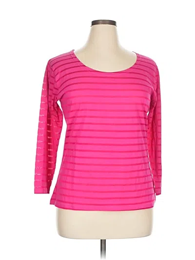 Pre-owned Assorted Brands 3/4 Sleeve T-shirt In Pink