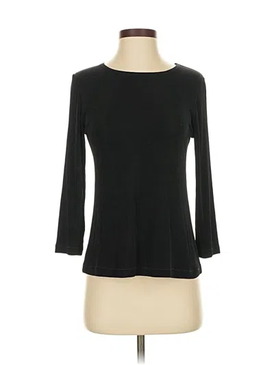 Pre-owned Assorted Brands 3/4 Sleeve Top Black Boatneck Tops