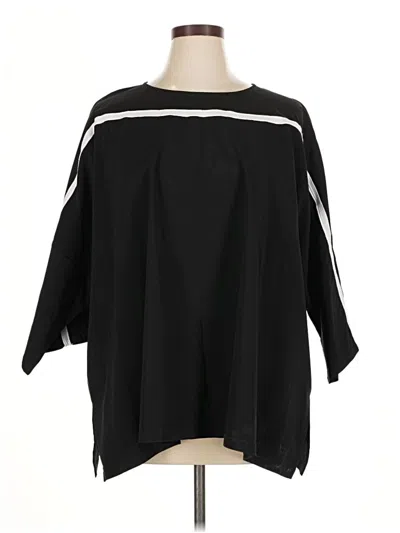 Pre-owned Assorted Brands 3/4 Sleeve Top Black Boatneck Tops