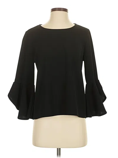Pre-owned Assorted Brands 3/4 Sleeve Top Black Boatneck Tops