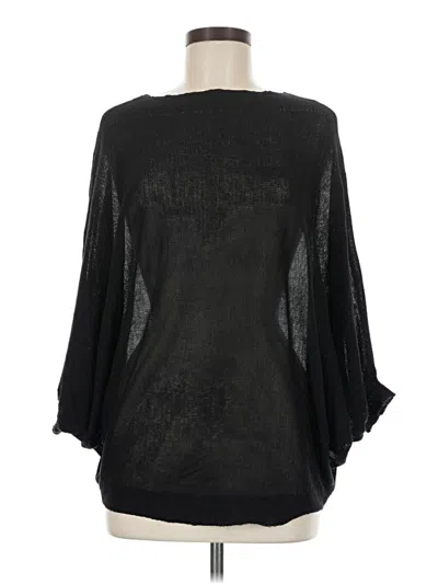 Pre-owned Assorted Brands 3/4 Sleeve Top Black Boatneck Tops