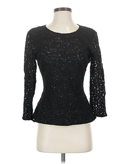 Pre-owned Assorted Brands 3/4 Sleeve Top Black Boatneck Tops